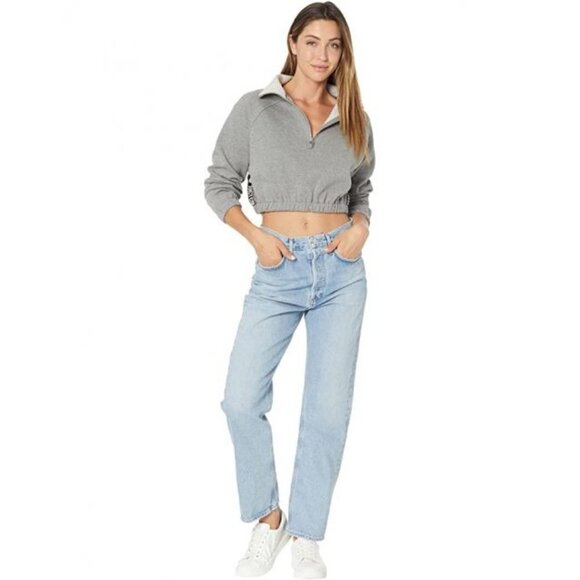 NWT Juicy Couture grey & brand stripe cropped sweatshirt & shorts coord set - Picture 4 of 16